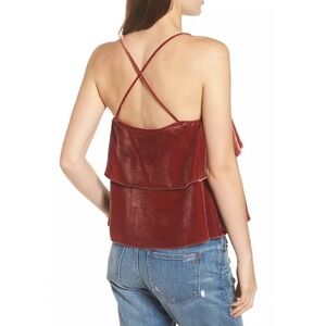 Madewell Women's Small Camisole Top Ruffle Velvet Tank  Hippie Y2K Boho Babydoll